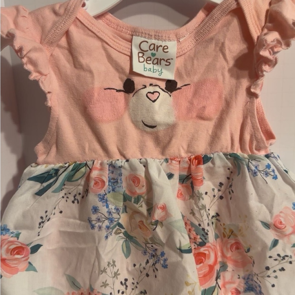 Care Bears Pink and White Floral Baby Dress